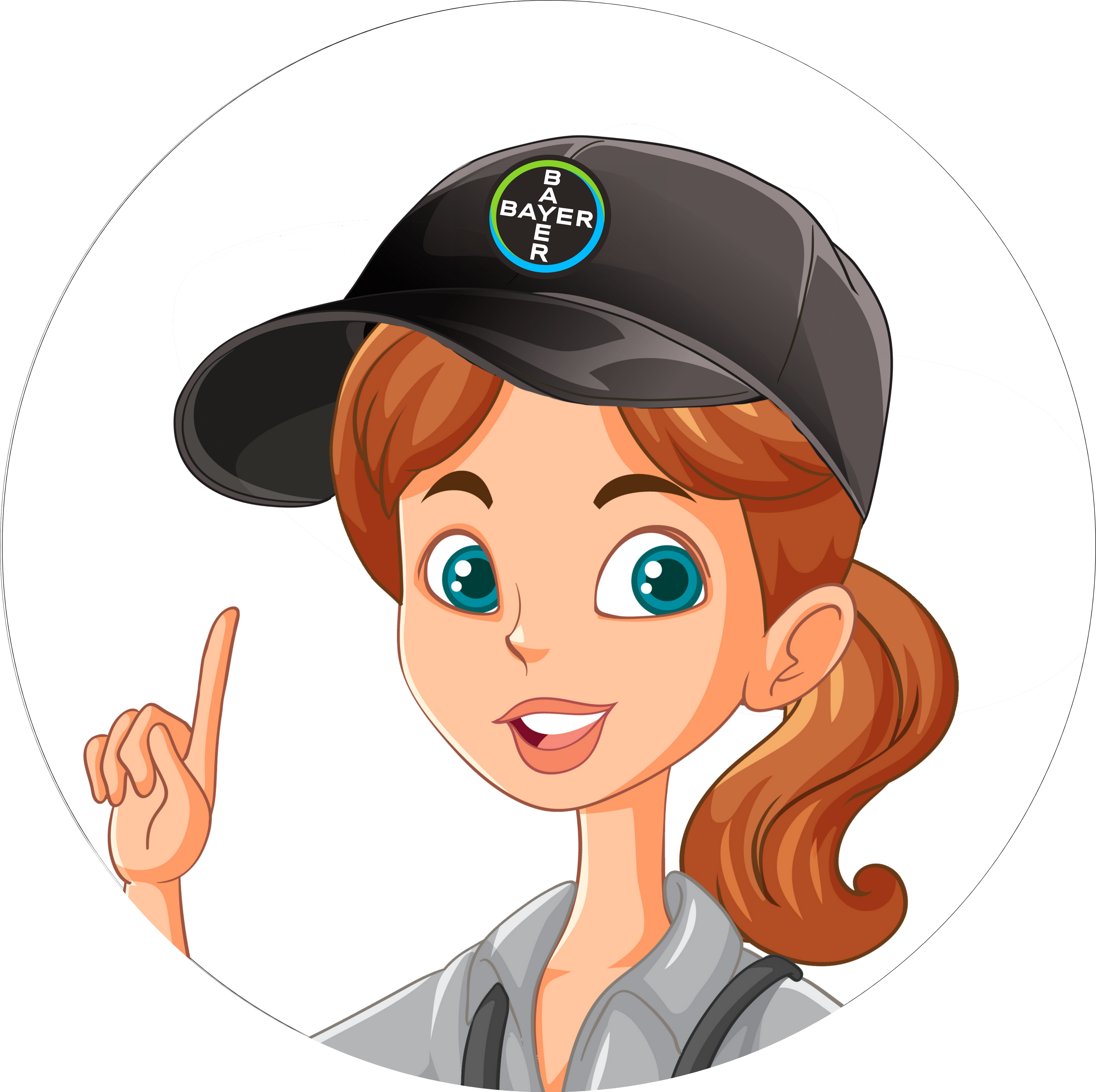 a cartoon woman in a ponytail