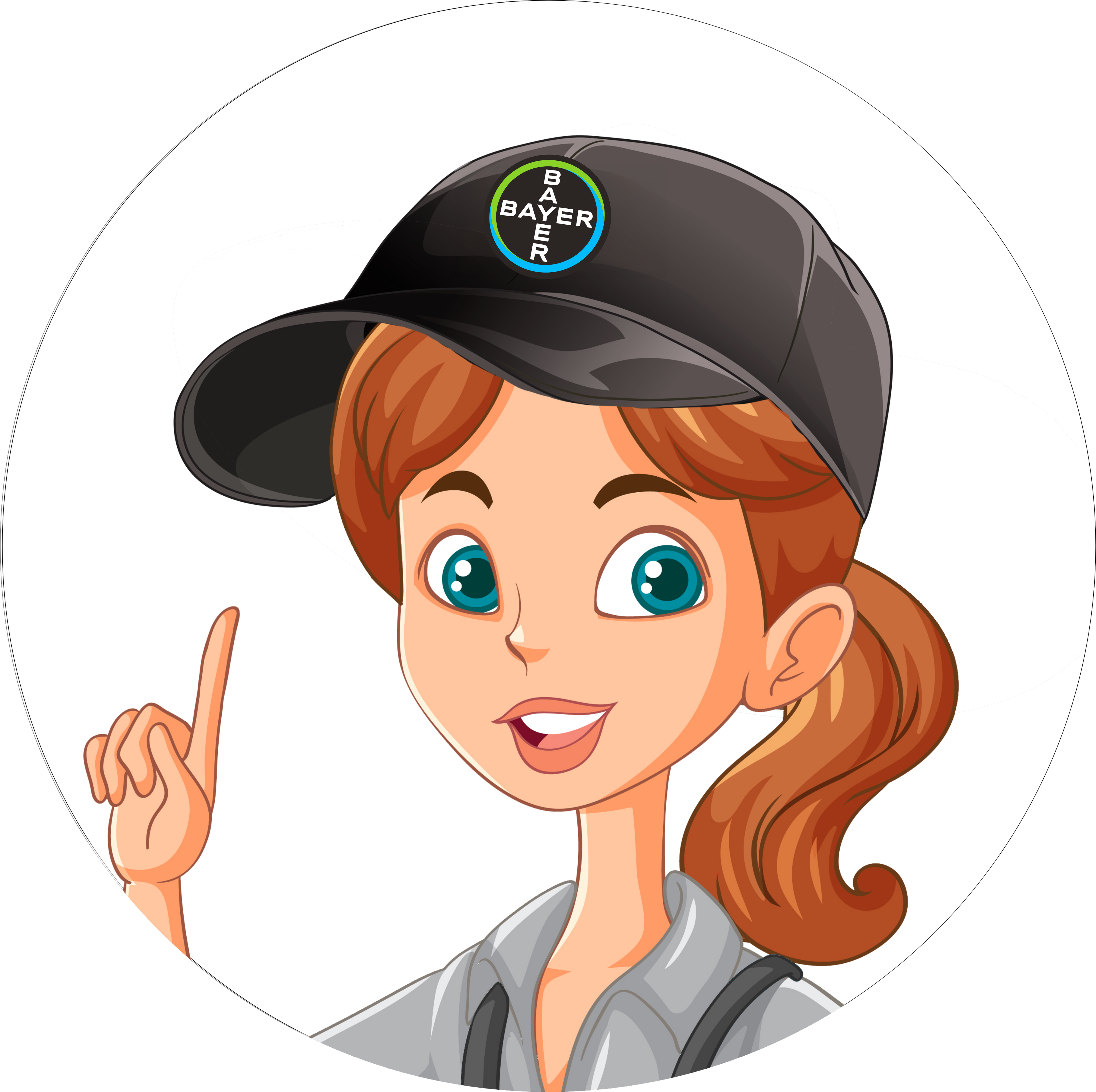 a cartoon woman in a ponytail